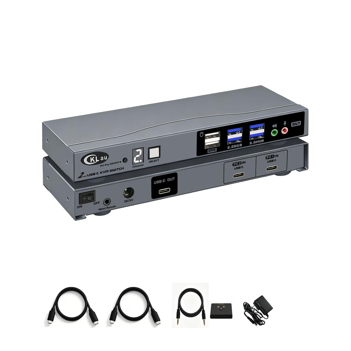 CKLau, hub USB 4 de 3 puertos, alimentado