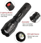 JARDLITE Linterna LED de mano de emergencia, 4 unidades, enfoque ajustable, resistente al agua con 5 modos, la mejor linterna táctica para huracanes, camping, paseo del perro