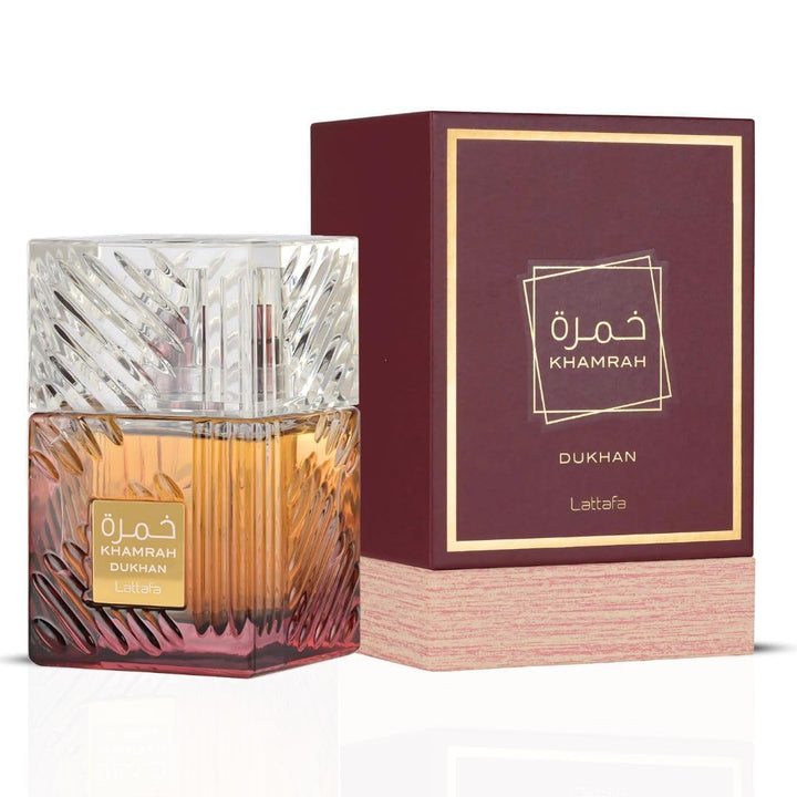 Lattafa Khamrah Dukhan para Unisex Eau de Parfum en Spray, 3.4 onza...
