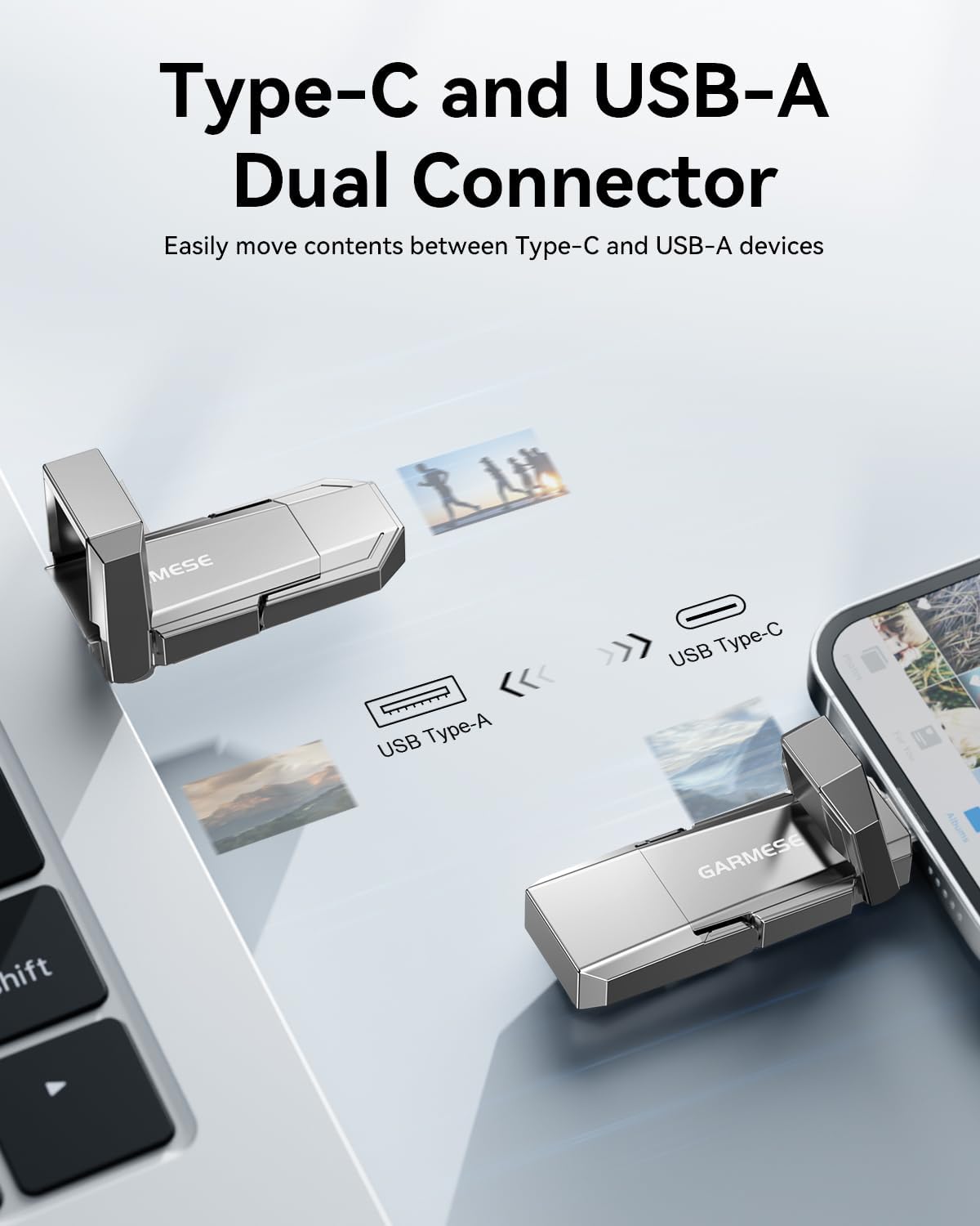 GARMESE Unidad flash USB C de 128GB hasta 450MB\/s USB 3.2 Unidad d...