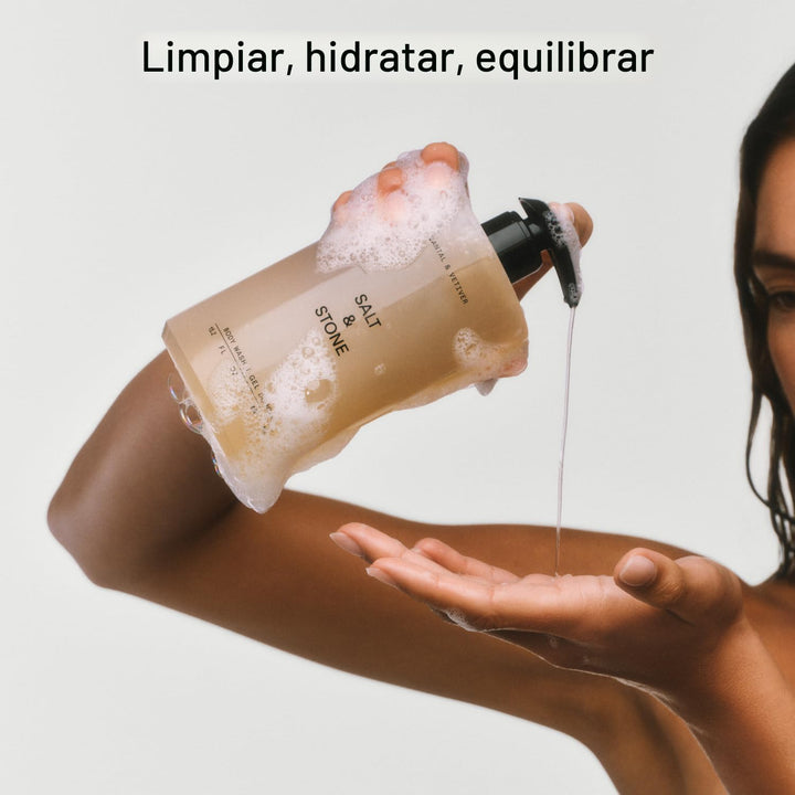 Salt &amp; Stone Gel de ducha corporal con antioxidantes para una h...