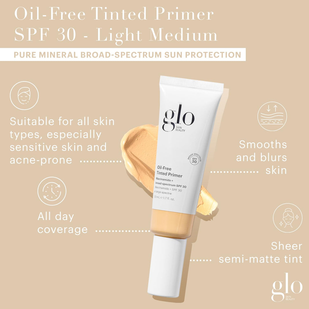 Glo Skin Beauty Imprimación teñida sin aceite SPF 30, (medio ligero...