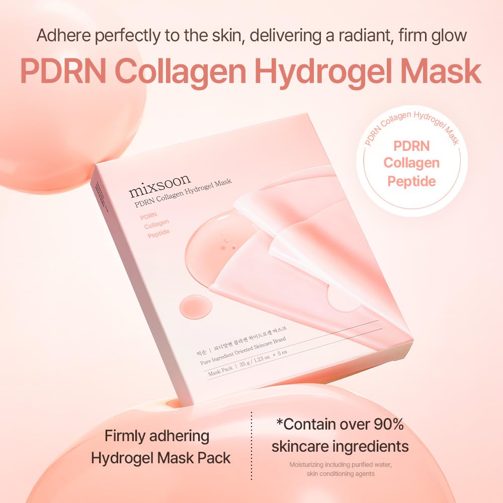 mixsoon PDRN - Máscara facial de hidrogel de colágeno, profundament...