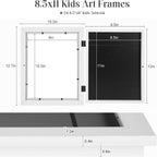 [Paquete de 2] Marcos de arte para niños, marcos de arte para niños, de 8.5 x 11 pulgadas, con apertura frontal, intercambiables, marco de almacenamiento de ilustraciones blancas para pared, con