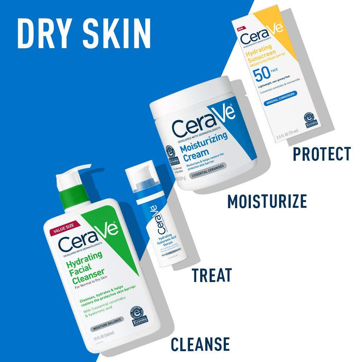 CeraVe Crema Hidratante y Limpiador Facial Hidratante, Combo de Pru...