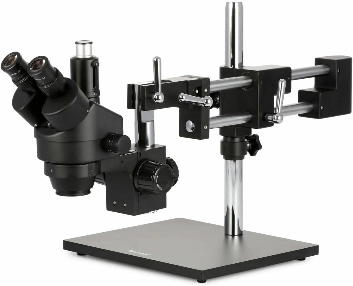 AmScope SM-4TZZ-B - Microscopio estéreo trinocular con zoom, color negro