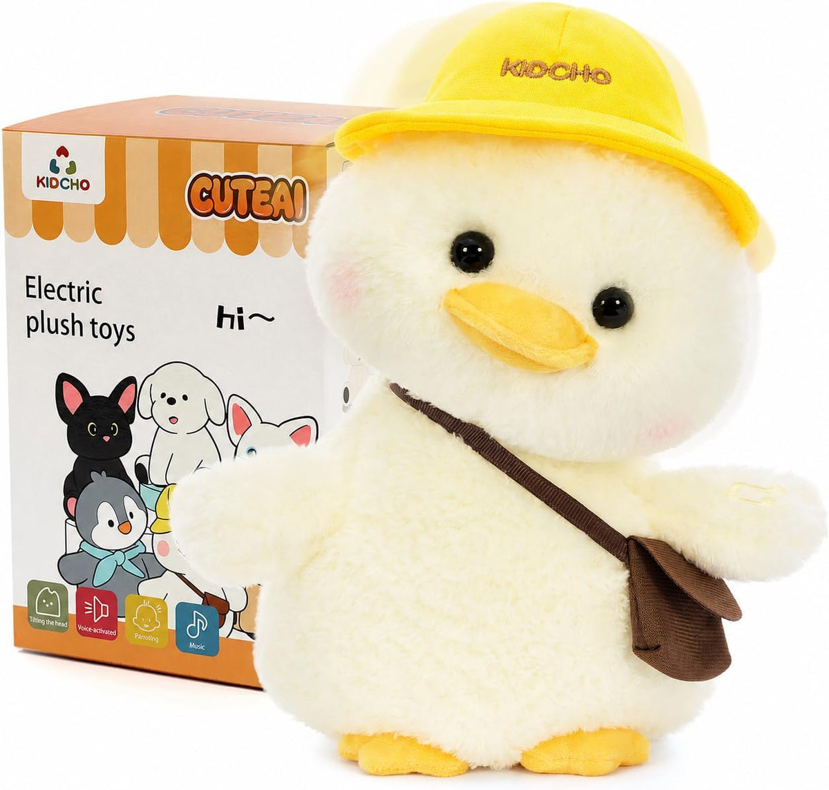 Juguete de peluche de pato, juguete musical sensorial interactivo