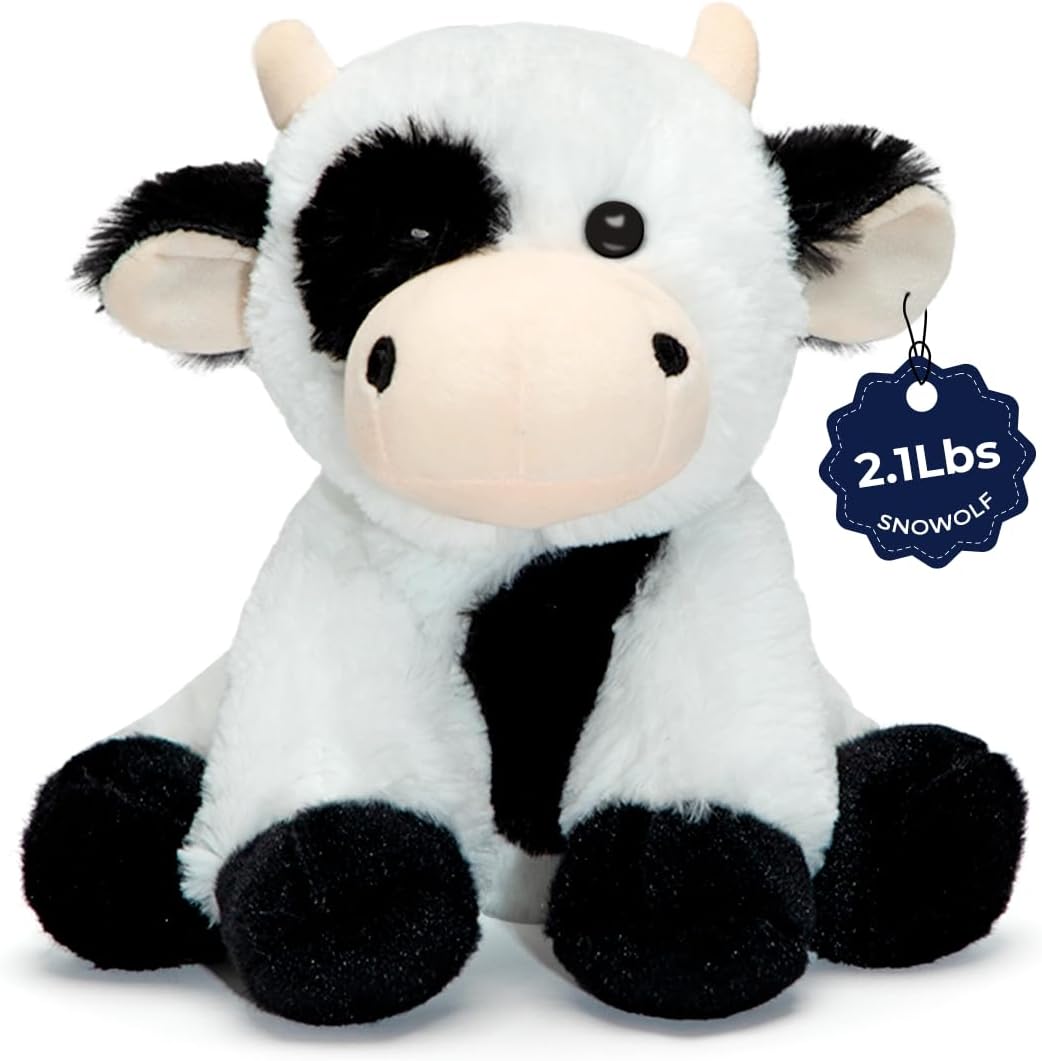 Yak - Juguetes de peluche con peso, almohada suave de felpa de vaca de 9