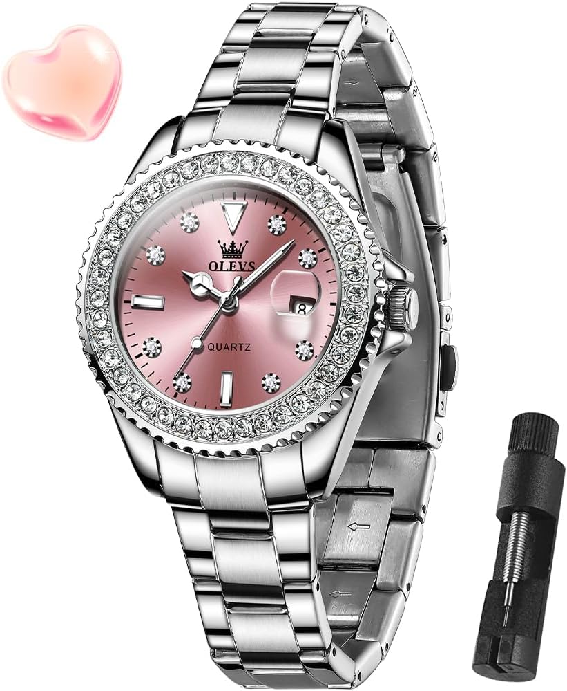 OLEVS Relojes para Mujeres Lujo Diamante con Fecha Analógico Cuartz para Mujer