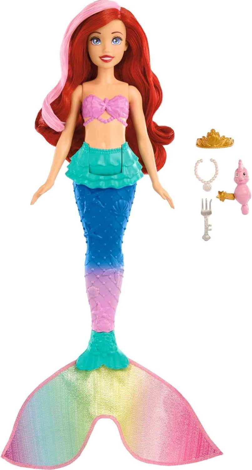 Mattel Disney Princess Toys, Ariel - Muñeca de moda de sirena nadad...