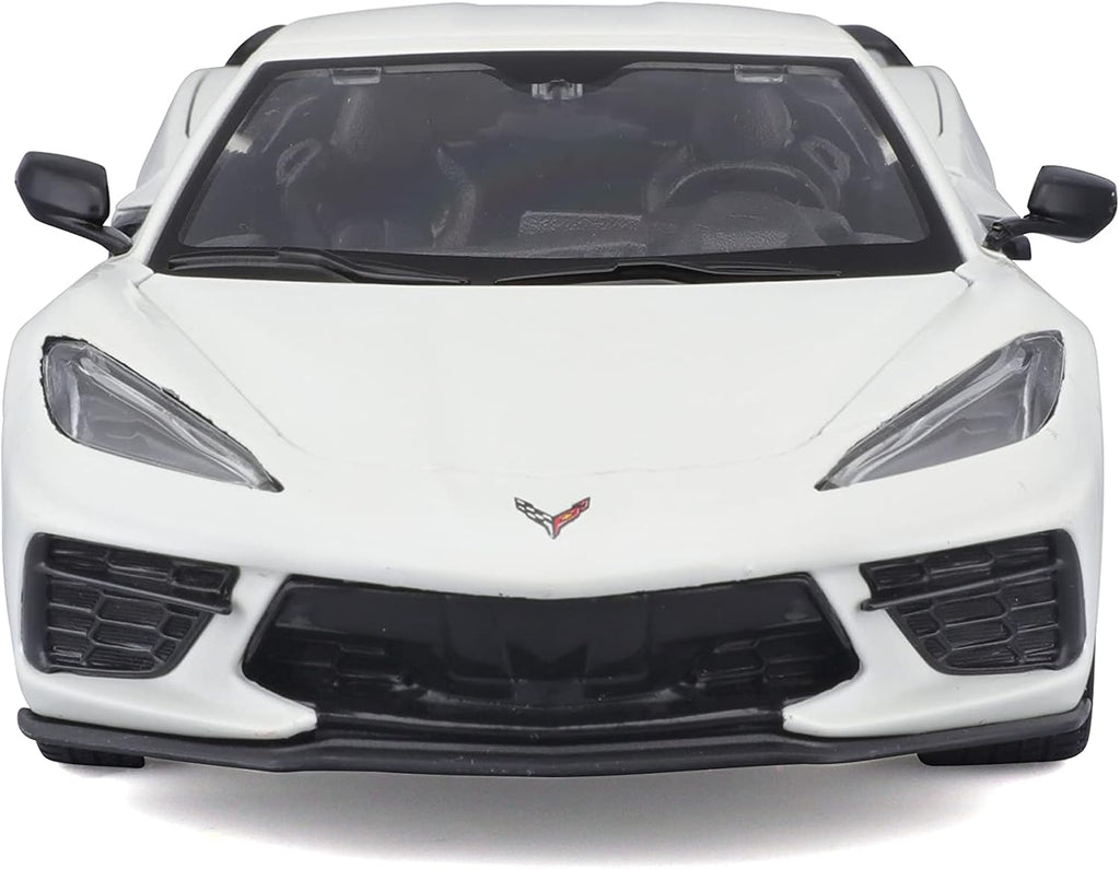 Maisto Línea de montaje a escala 1:24 Chevrolet Corvette Stingray Coupe 2020, color blanco