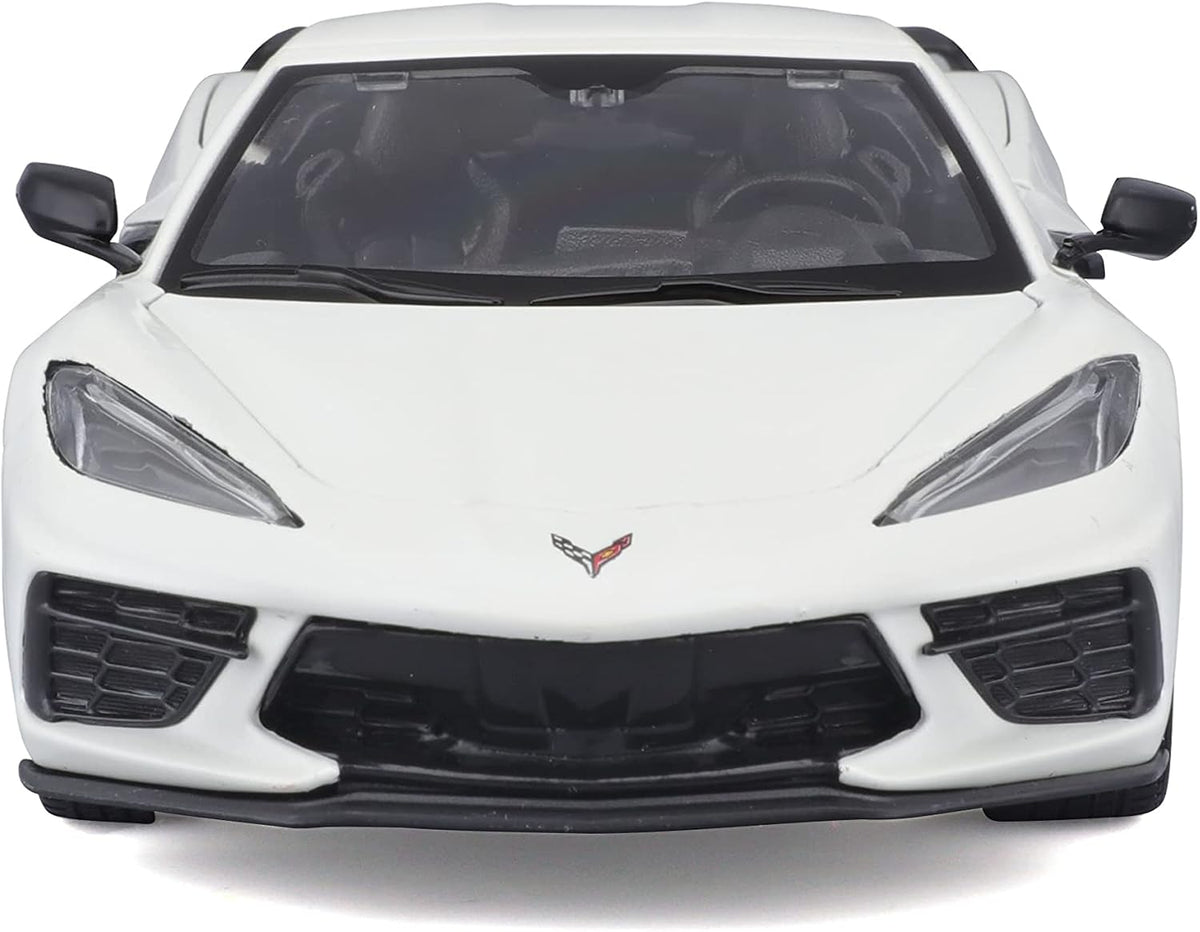 Maisto Línea de montaje a escala 1:24 Chevrolet Corvette Stingray Coupe 2020, color blanco