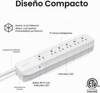 Geeni Smart Surge Protector Power Strip con 6 Wi-Fi Outlets, 3 ft. Cord