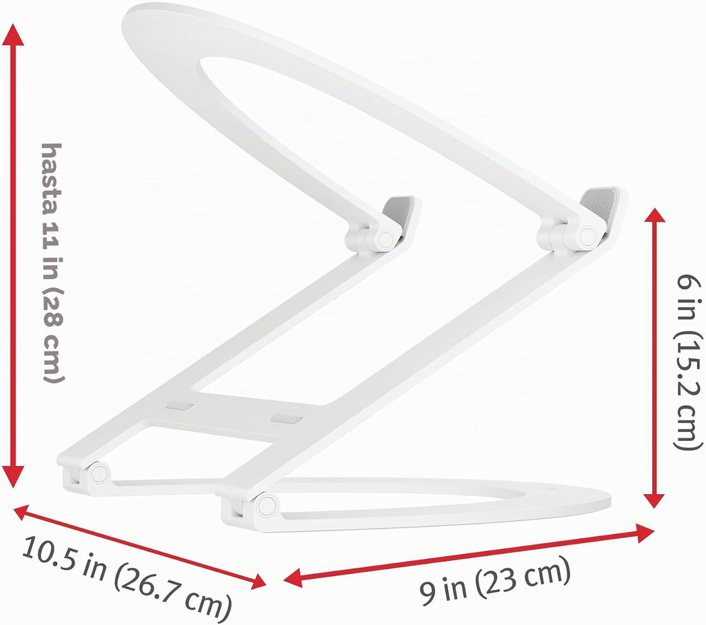 Twelve South Curve Flex | Soporte ergonómico de aluminio ajustable en altura y ángulo para portátil/MacBook, se adapta a 10 a 17 pulgadas