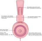 noot products Auriculares para niños K11 plegables estéreo sin enredos de 5 pies de largo cable de 0.138 in Jack Plug in Ear auriculares con cable para
