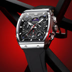 OLEVS Relojes para Hombre Casual Lujo Cara Grande Cronógrafo Multifuncional Relojes de Hombre Correa de Silicona/Nylon Duradera 3 ATM Resistente al Agua Reloj de Hombre Fecha Fase Lunar Reloj