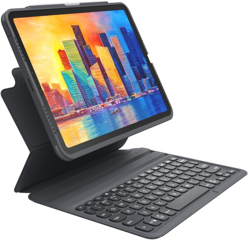 ZAGG Pro Keys - Funda desmontable y teclado inalámbrico para Apple iPad de 11 pulgadas (A16) / 10.9 10ª generación, emparejamiento Bluetooth multidispositivo, teclado retroiluminado, soporte para