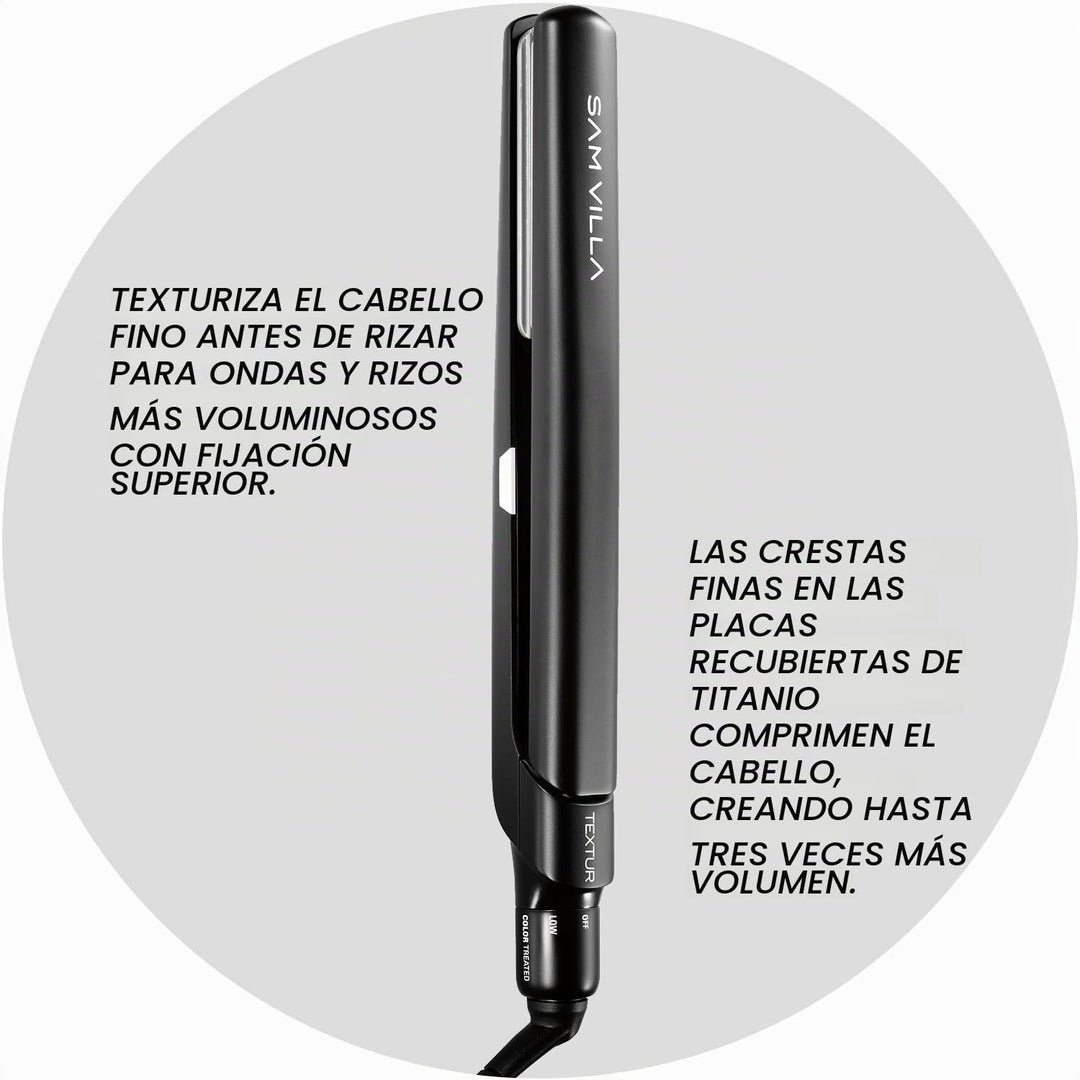 Sam Villa TEXTUR - Plancha de pelo texturizadora profesional con co...