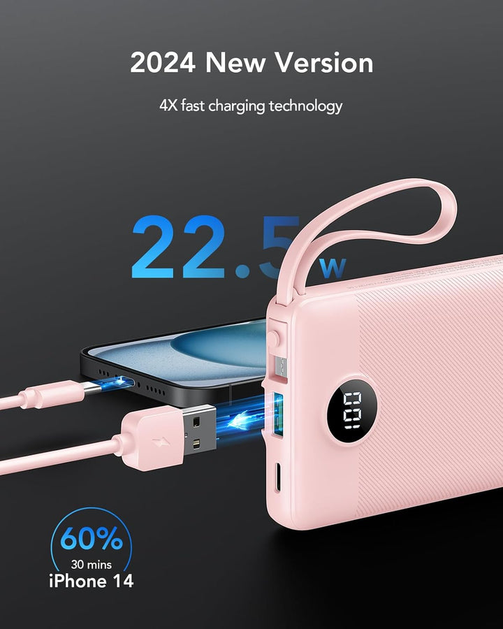 VRURC - Cargador de teléfono portátil, 20W PD de carga rápida portá...