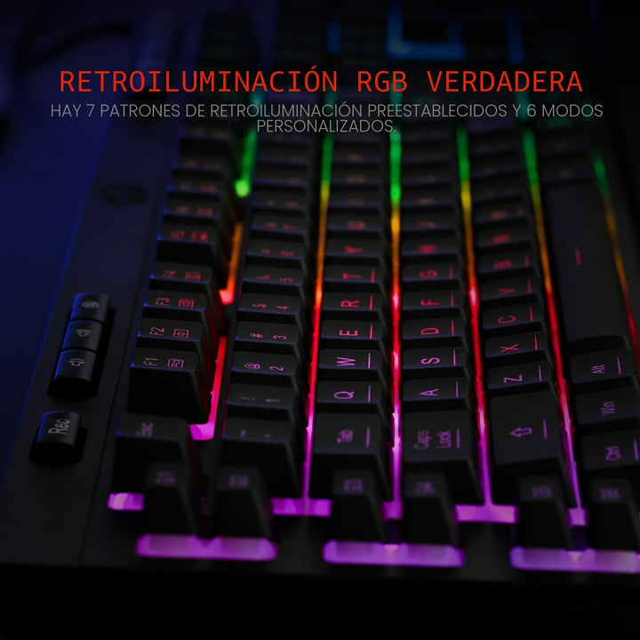 Redragon K512 Shiva RGB - Teclado para videojuegos con membrana ret...