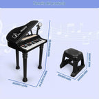 Love&Mini - Piano/teclado de juguete de 31 teclas para niños de 3, 4, 5 años – Instrumentos musical electrónico con taburete para bebé como regalo de cumpleaños