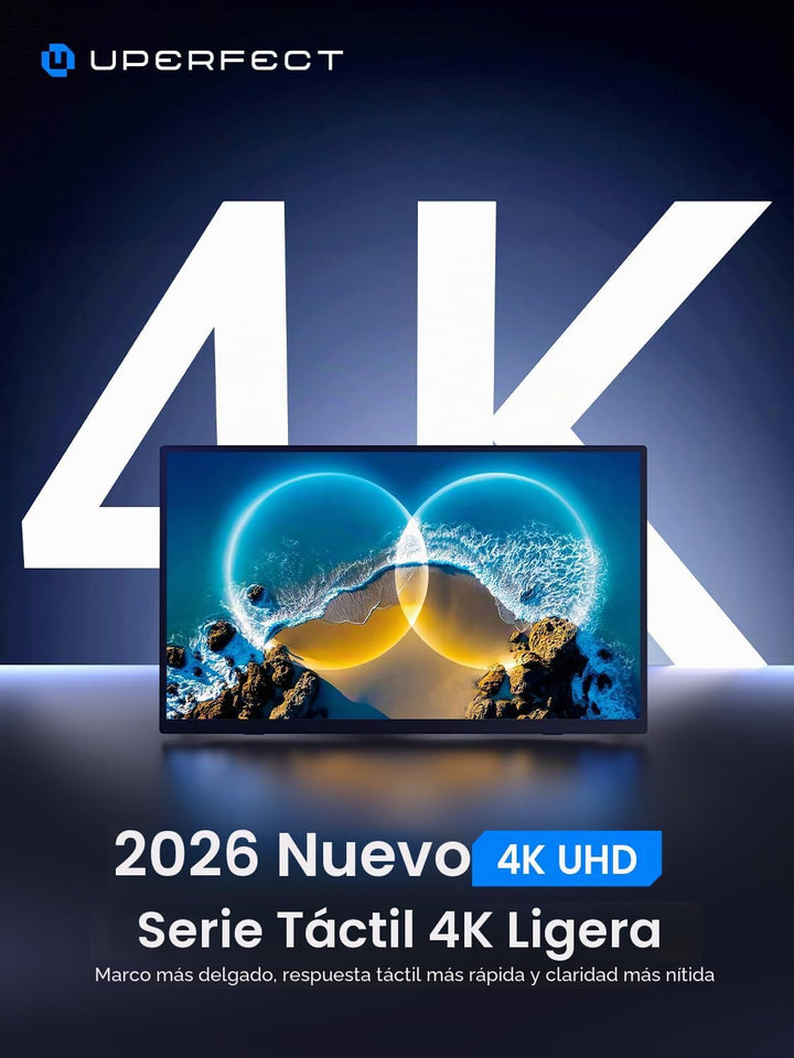 UPERFECT Monitor portátil 4K, pantalla táctil de 15.6 pulgadas, 125...