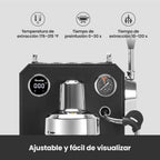 Gemilai Owl G3006 - Máquina de café expreso para el hogar, control de temperatura PID y cabezal de grupo comercial de 2.283 in, cafetera de acero inoxidable para arte latte de calidad barista, pantalla de datos dual, color negro