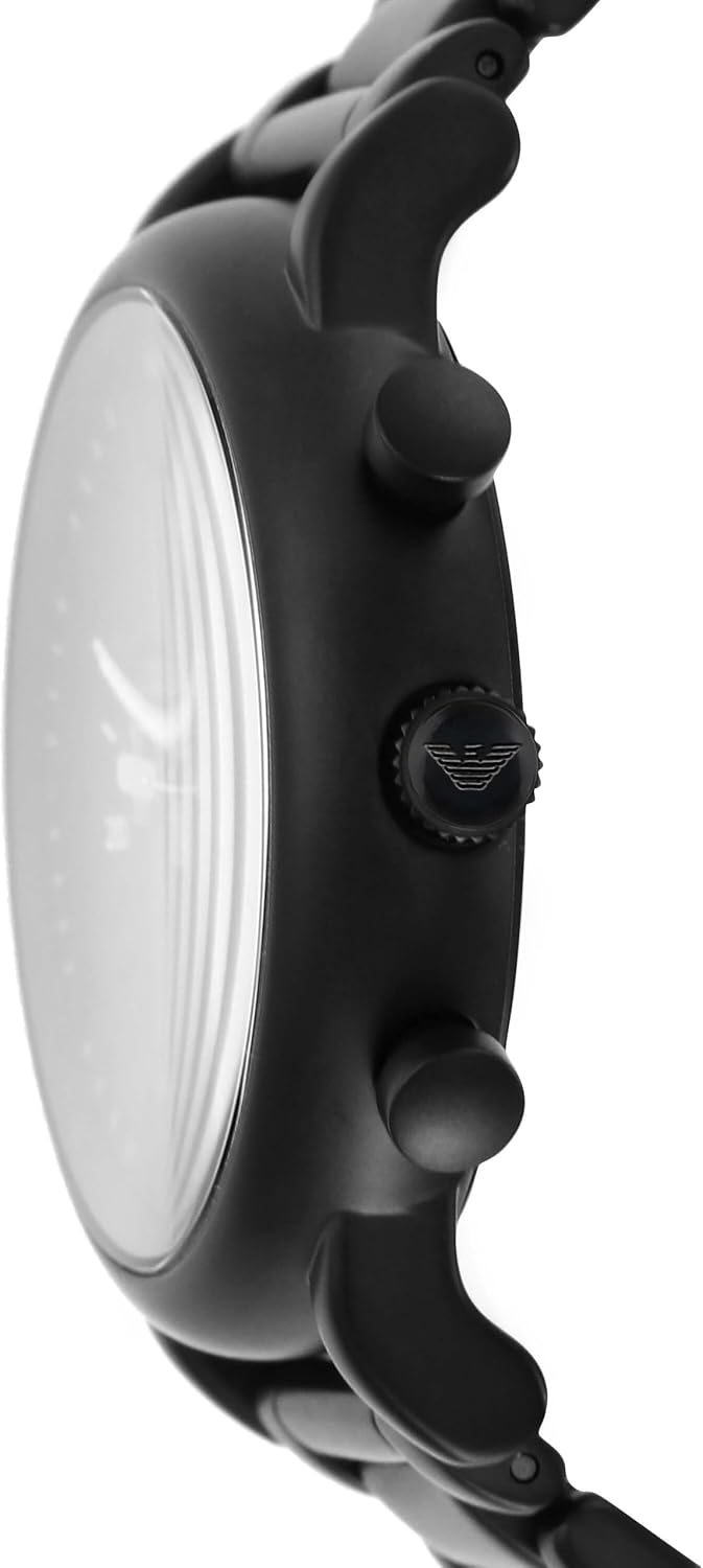 Emporio Armani Reloj para hombre, movimiento cronógrafo y caja de 1.811 in con correa de acero inoxidable, cuero o silicona