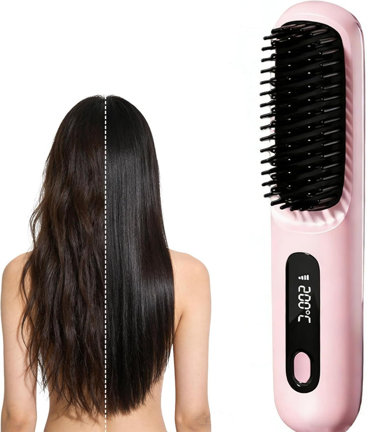 Cepillo de pelo inalámbrico para cabello corto, cepillos alisadores...