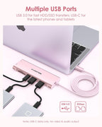 LENTION Hub USB C de cable de 3.3 pies de largo, 4K @60Hz, 100 W PD