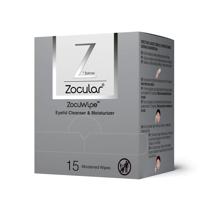 Zocular ZocuWipe Toallitas limpiadoras de párpados con complejo nat...