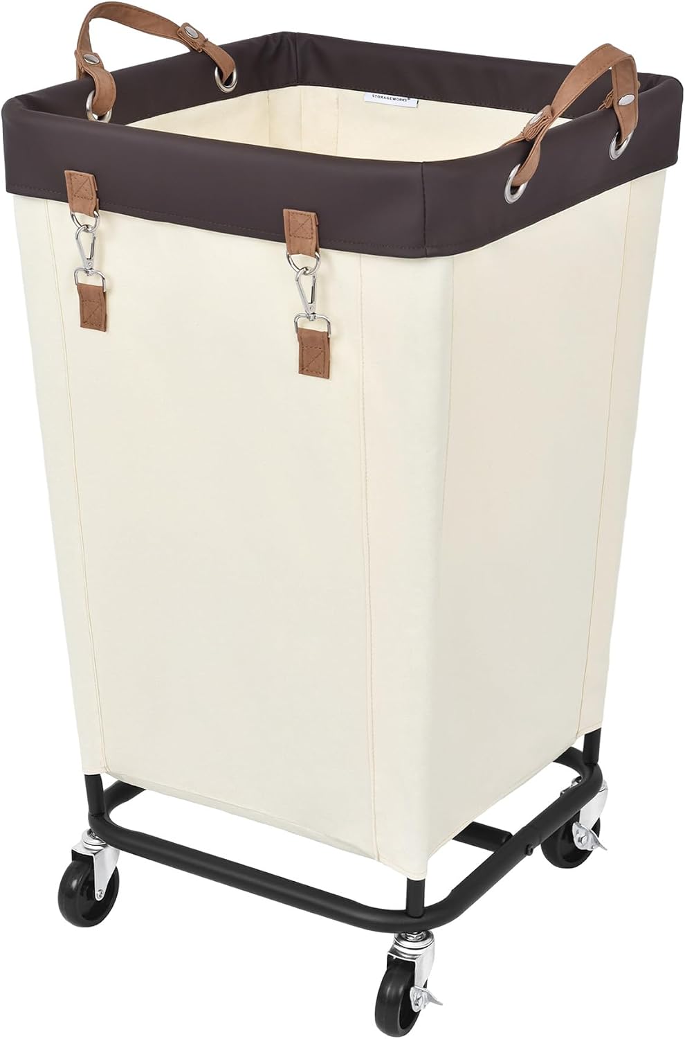 StorageWorks Cesta de lavandería 160L con ruedas, cestas rodantes para ropa