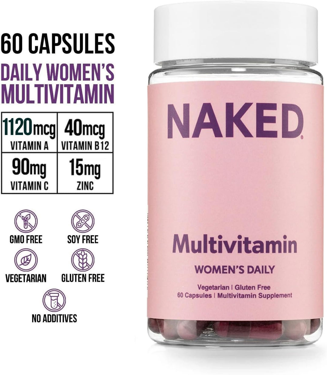 Multivitamínico diario para mujeres \u2013 Vitaminas A, C, E, selen...