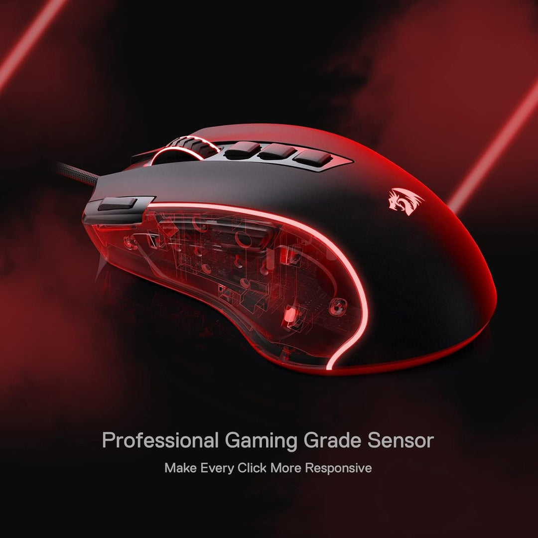 Redragon M612 Predator - Mouse para juegos RGB con cable, 8000 DPI,...