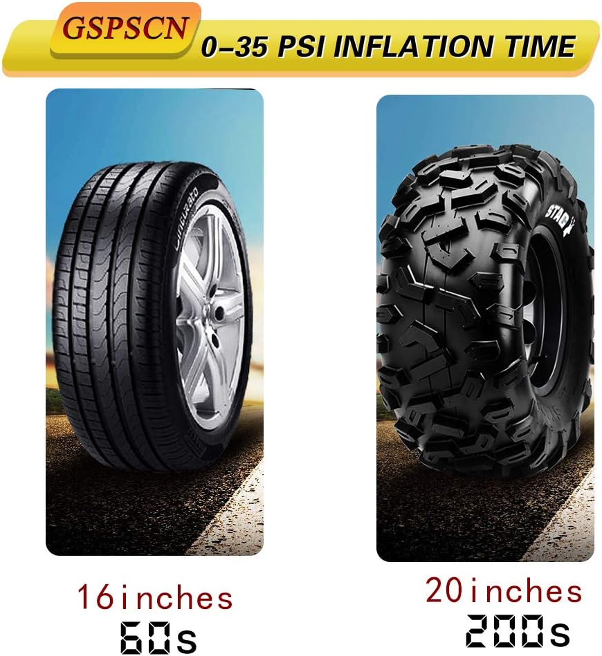 GSPSCN Inflador de neumáticos de alta resistencia 150PSI 12V Bomba...