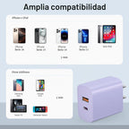 Paquete de 4 cargadores USB C, bloque de carga tipo C, cargador de pared de 20 W, para iPhone Air/17/17 Plus/17 Pro/17 Pro Max/16/16 Plus/16 Pro/16 Pro Max/15/15 Pro/15 Pro Max/14/13/12 Pro/Samsung