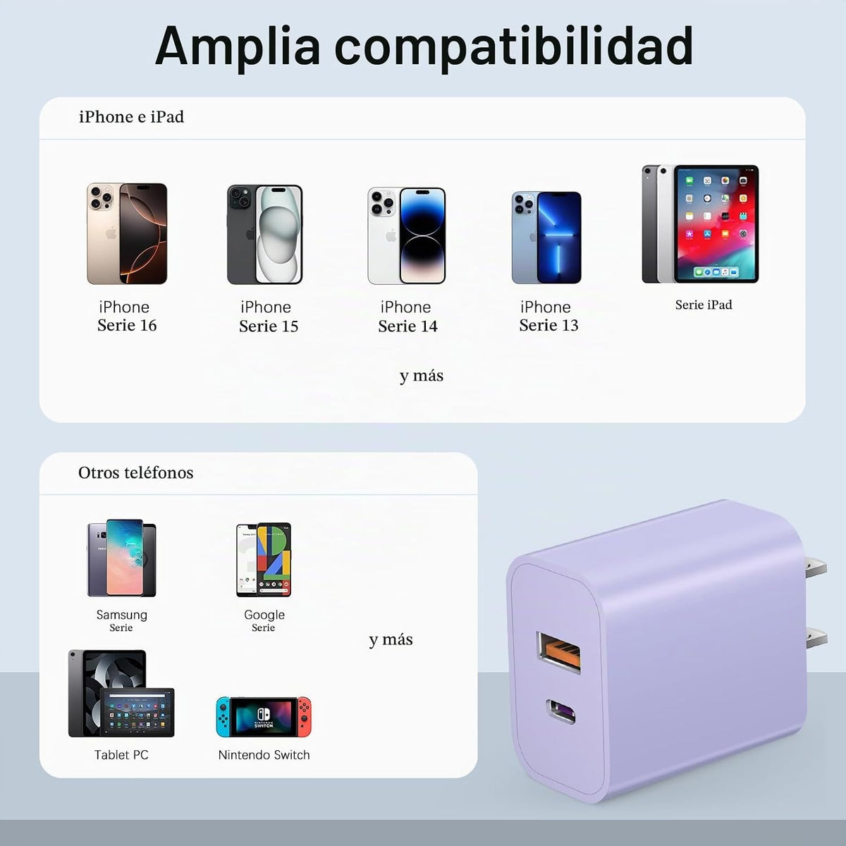 Paquete de 4 cargadores USB C, bloque de carga tipo C, cargador de pared de 20 W, para iPhone Air/17/17 Plus/17 Pro/17 Pro Max/16/16 Plus/16 Pro/16 Pro Max/15/15 Pro/15 Pro Max/14/13/12 Pro/Samsung