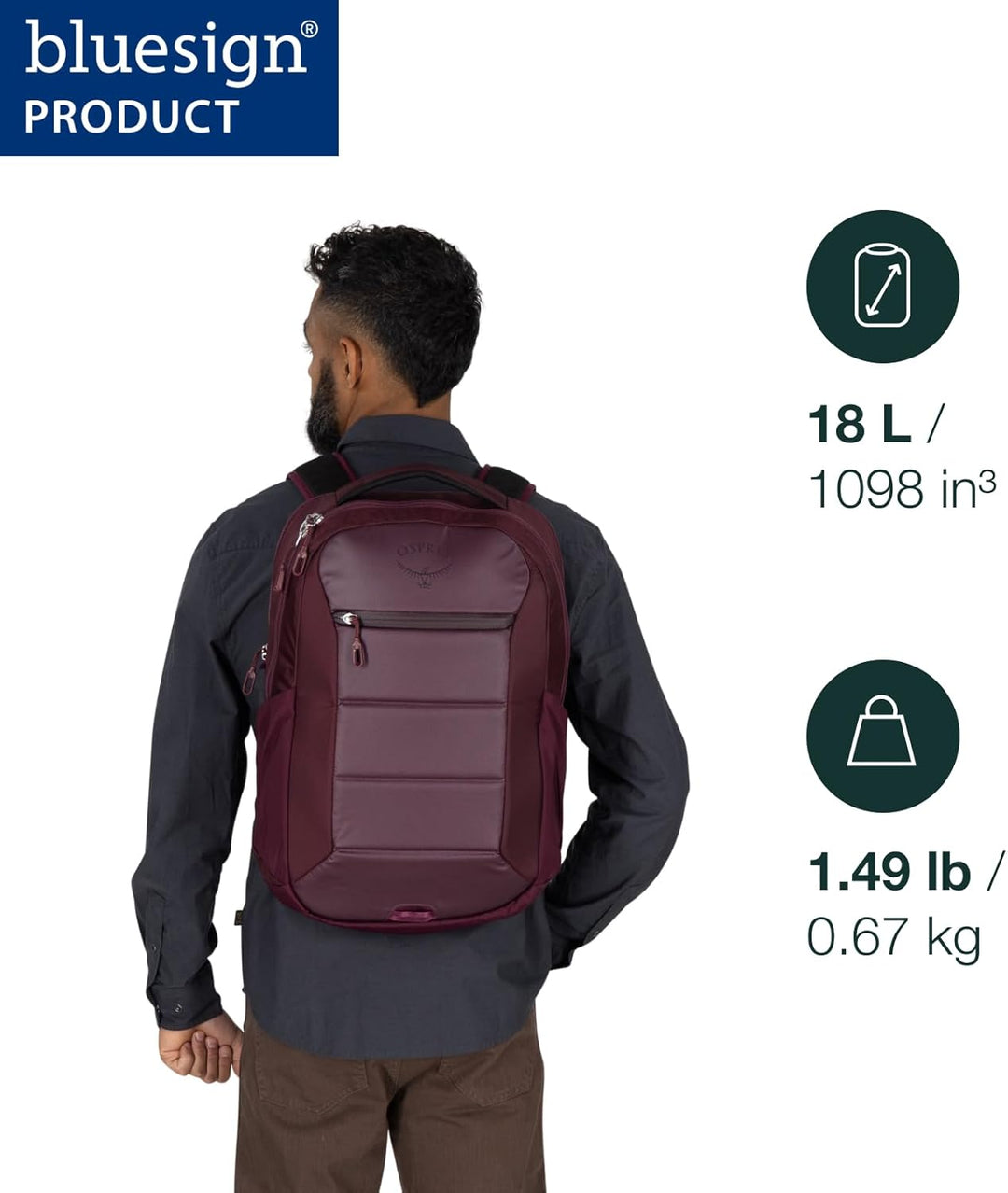 Mochila Osprey Ozone para Laptop con panel trasero AirScape™ ventil...