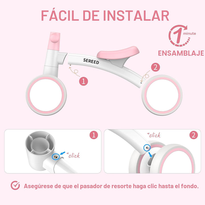SEREED - Bicicleta de equilibrio para bebés de 1 año, niños y niñas...