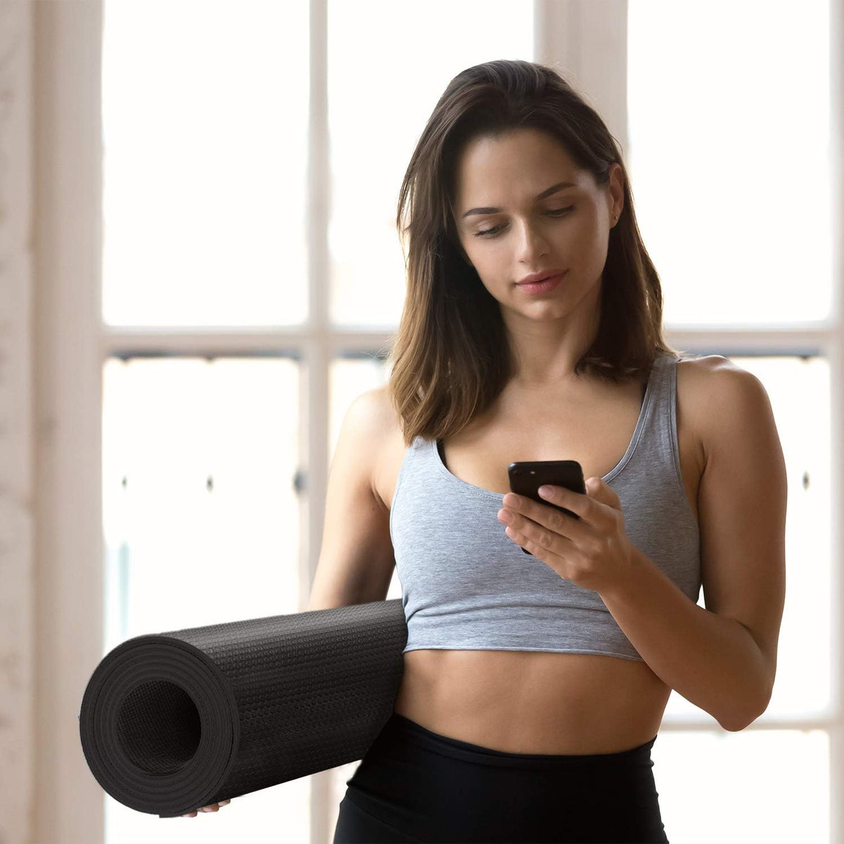 CAMBIVO Esterilla de yoga para mujeres y hombres, esterilla de ejercicio extra larga y ancha (72"x48"/84"x30"), esterilla de entrenamiento grande antideslizante para yoga, pilates, fitness