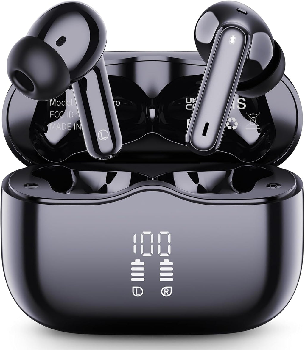 Auriculares inalámbricos, Bluetooth 5.4 con 4 micrófonos ENC con ca...