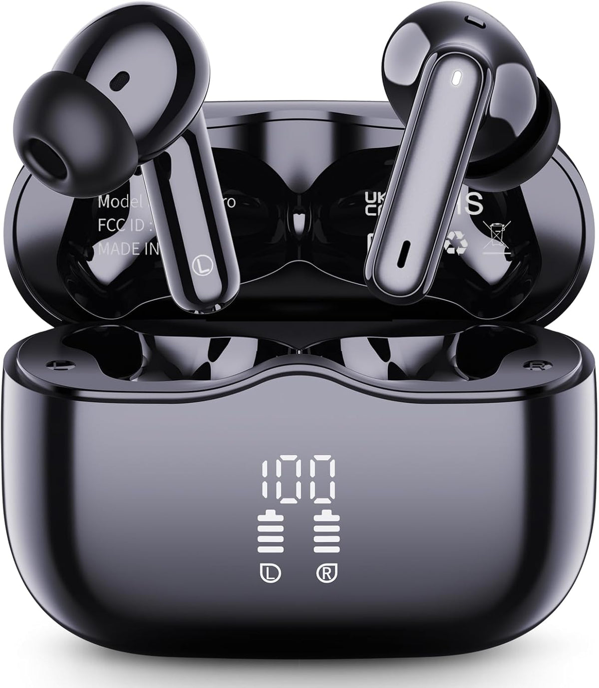 Auriculares inalámbricos, Bluetooth 5.4 con 4 micrófonos ENC con ca...