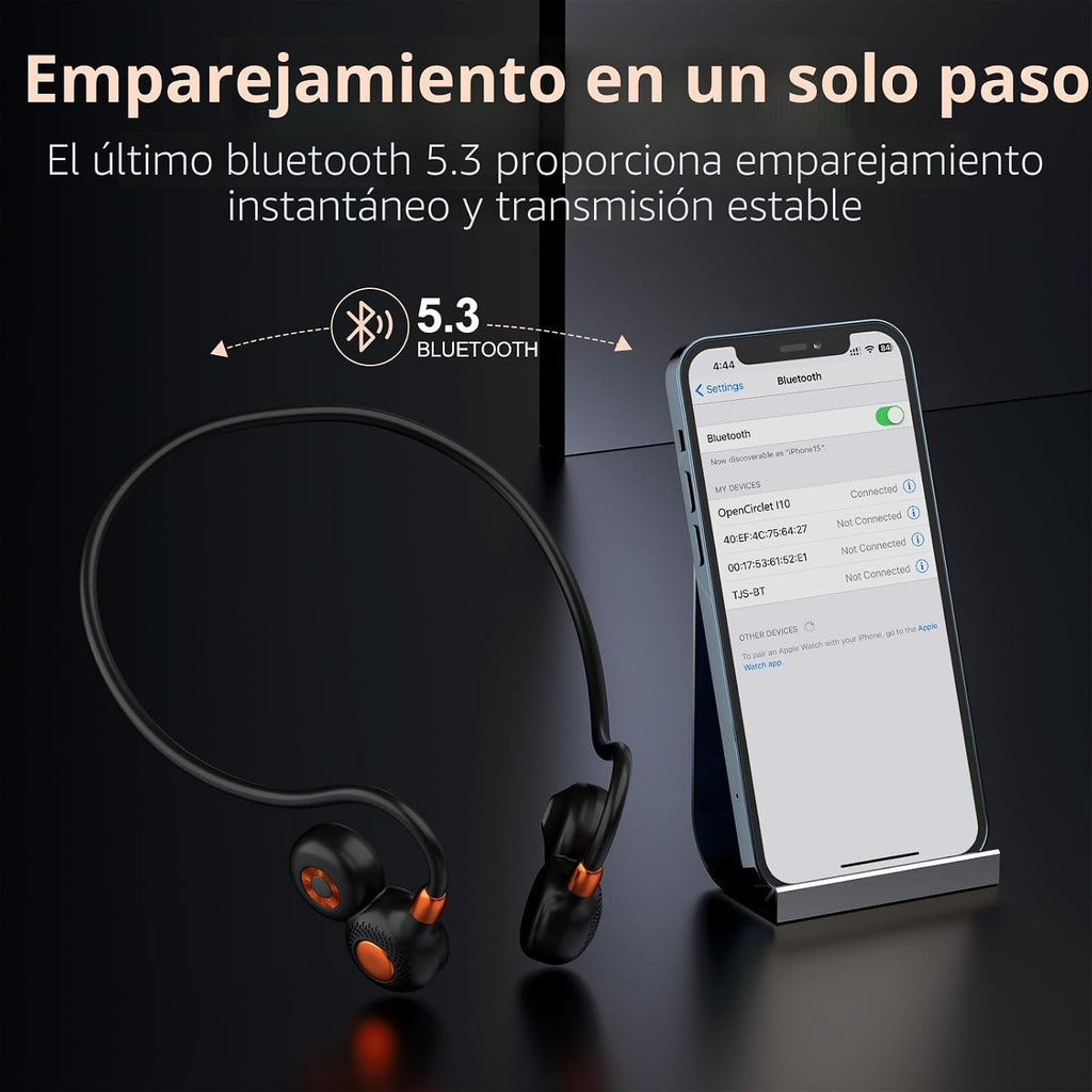 Ortizan Auriculares de oreja abierta, Bluetooth 5.3 inalámbricos de conducción de aire, auriculares deportivos, sonido premium, IPX6 impermeable, llamada clara, 0.67 oz auriculares ligeros para