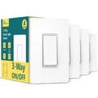 TREATLIFE Paquete de 4 interruptores inteligentes de 3 vías, interruptor de luz inteligente Wi-Fi de 2.4 GHz, funciona con Alexa, Google Home y SmartThings, control remoto, FCC, programación, requiere