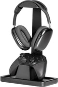 UPERGO Soporte de auriculares de madera maciza con soporte para controlador