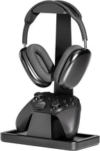UPERGO Soporte de auriculares de madera maciza con soporte para controlador