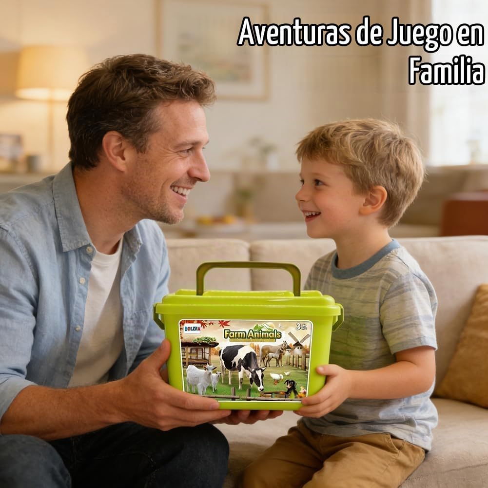 BOLZRA 32PCS Figuras de Animales de Granja con Tractores para Niños Pequeños de 1 a 5 años