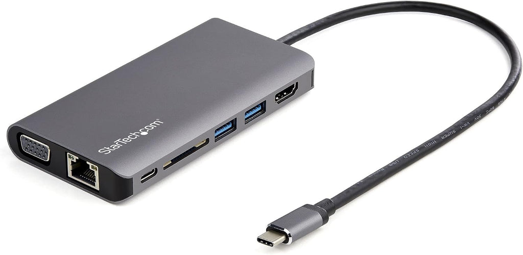 StarTech - Base de viaje USB-C 8 en 1, HDMI o VGA 4K, 100 W PD, SD, GbE