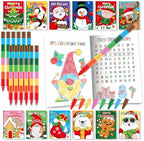 BenLouis 24 mini libros de actividades de Navidad con 24 lápices de colores para niños de 4 a 8 a 16 años, recuerdos de fiesta de Navidad a granel, diferentes juegos cerebrales para el aula, viajes