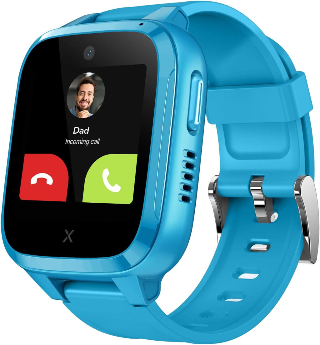 XPLORA Kidzi - Teléfono Reloj para Niños (4G) - Llamadas, Mensajes, Modo Escolar para Niños, Función SOS, Ubicación GPS, Cámara y Podómetro – (Requiere Suscripción) (Kidzi en la Red de AT&T, Azul)